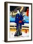 Kabuki Stroll on Japanese Bridge-null-Framed Giclee Print