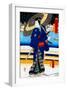 Kabuki Stroll on Japanese Bridge-null-Framed Giclee Print