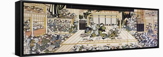 Kabuki Theatre Performance in Edo-null-Framed Stretched Canvas
