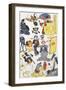 Kabuki Theatre Scenes and Objects-null-Framed Giclee Print