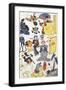 Kabuki Theatre Scenes and Objects-null-Framed Giclee Print