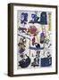 Kabuki Theatre Scenes and Objects-null-Framed Giclee Print