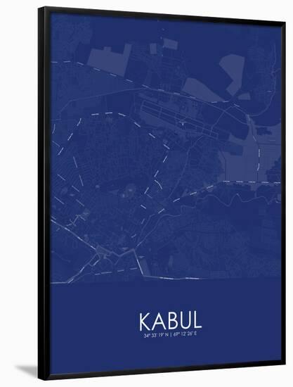 Kabul, Afghanistan Blue Map-null-Framed Poster