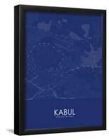 Kabul, Afghanistan Blue Map-null-Framed Poster
