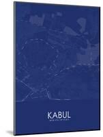 Kabul, Afghanistan Blue Map-null-Mounted Poster