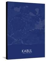 Kabul, Afghanistan Blue Map-null-Stretched Canvas