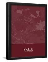 Kabul, Afghanistan Red Map-null-Framed Poster