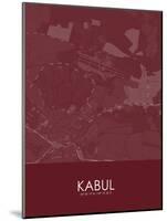 Kabul, Afghanistan Red Map-null-Mounted Poster