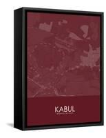 Kabul, Afghanistan Red Map-null-Framed Stretched Canvas