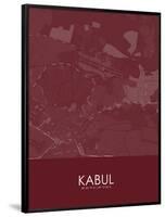 Kabul, Afghanistan Red Map-null-Framed Poster