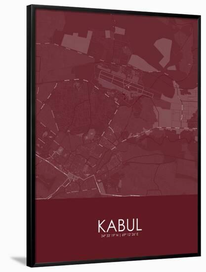 Kabul, Afghanistan Red Map-null-Framed Poster