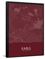 Kabul, Afghanistan Red Map-null-Framed Poster