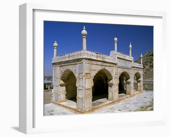 Kabul, Marble Pavilion in the Grounds of Babur's Garden Where His Tomb Lies in Kabul, Afghanistan-Antonia Tozer-Framed Photographic Print