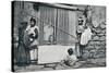 Kabyle weavers and native loom, Northern Algeria, 1912-Legrand-Stretched Canvas