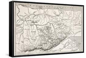 Kabylie Old Map, Algeria. Created By Erhard, Published On Le Tour Du Monde, Paris, 1867-marzolino-Framed Stretched Canvas