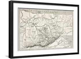 Kabylie Old Map, Algeria. Created By Erhard, Published On Le Tour Du Monde, Paris, 1867-marzolino-Framed Art Print