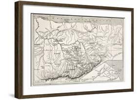 Kabylie Old Map, Algeria. Created By Erhard, Published On Le Tour Du Monde, Paris, 1867-marzolino-Framed Art Print