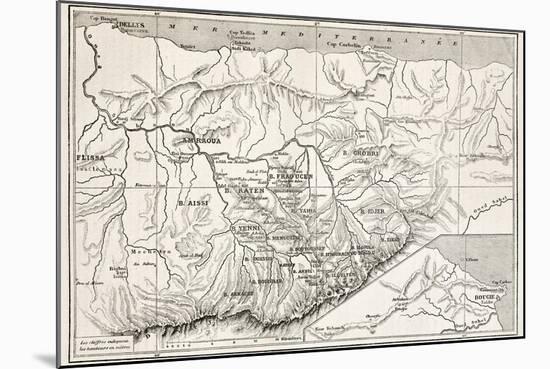 Kabylie Old Map, Algeria. Created By Erhard, Published On Le Tour Du Monde, Paris, 1867-marzolino-Mounted Art Print