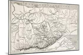 Kabylie Old Map, Algeria. Created By Erhard, Published On Le Tour Du Monde, Paris, 1867-marzolino-Mounted Art Print