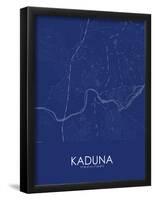 Kaduna, Nigeria Blue Map-null-Framed Poster