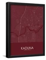 Kaduna, Nigeria Red Map-null-Framed Poster