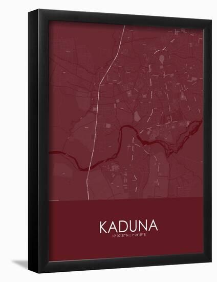 Kaduna, Nigeria Red Map-null-Framed Poster