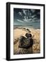 Kaena Point State Park, Oahu: a Trail of Black Lava Rocks Make their Way into the Incoming Tide-Brad Beck-Framed Photographic Print