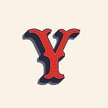 Y Letter Logo in Vintage Western Style. Vector Font for Labels, Posters Etc.-kaer_stock-Framed Art Print