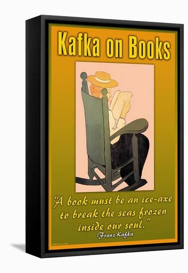 Kafka on Books-null-Framed Stretched Canvas