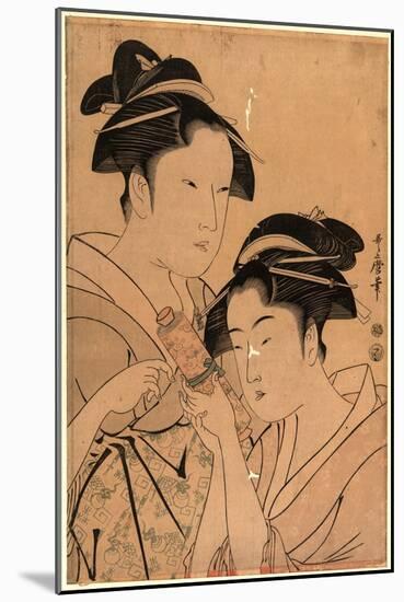 Kagiya Osen to Takashima Ohisa-Kitagawa Utamaro-Mounted Giclee Print