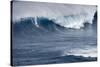Kai Lenny on Stand Up Paddle Board Surfing Monster Waves at Pe'Ahi Jaws, North Shore Maui-Janis Miglavs-Stretched Canvas