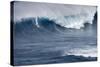 Kai Lenny on Stand Up Paddle Board Surfing Monster Waves at Pe'Ahi Jaws, North Shore Maui-Janis Miglavs-Stretched Canvas