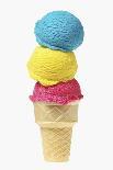 Ice Cream Cone with Scoops of Different Coloured Ice Cream-Kai Stiepel-Photographic Print