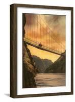 Kaibab Suspension Bridge, Grand Canyon-null-Framed Art Print