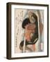 Kaidomaru Wrestling a Carp in a Cascade-Toyota Hokkei-Framed Giclee Print