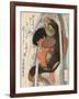 Kaidomaru Wrestling a Carp in a Cascade-Toyota Hokkei-Framed Giclee Print