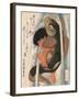 Kaidomaru Wrestling a Carp in a Cascade-Toyota Hokkei-Framed Giclee Print