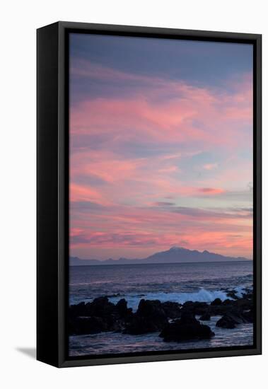 Kaikoura Ranges in South Island at Sunset from Wellington, North Island, New Zealand, Pacific-Nick-Framed Stretched Canvas