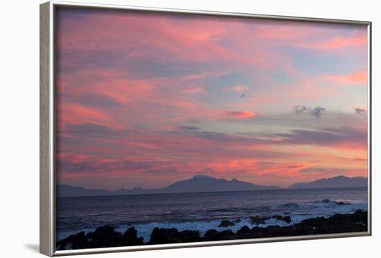 Kaikoura Ranges in South Island at Sunset from Wellington, North Island, New Zealand, Pacific-Nick-Framed Photographic Print