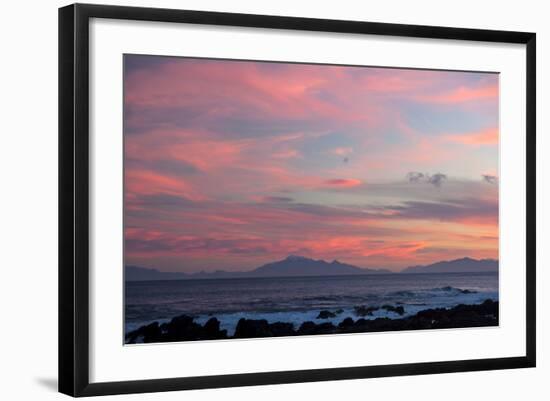 Kaikoura Ranges in South Island at Sunset from Wellington, North Island, New Zealand, Pacific-Nick-Framed Photographic Print