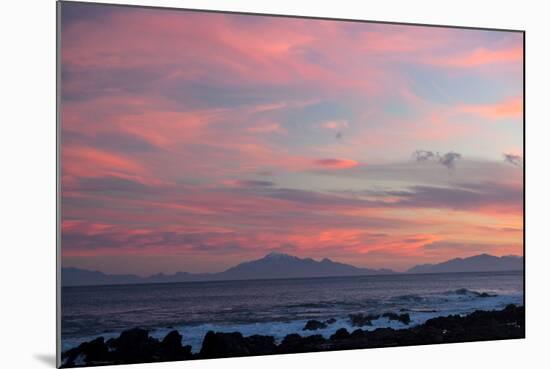 Kaikoura Ranges in South Island at Sunset from Wellington, North Island, New Zealand, Pacific-Nick-Mounted Photographic Print