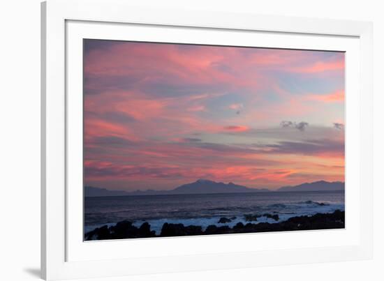 Kaikoura Ranges in South Island at Sunset from Wellington, North Island, New Zealand, Pacific-Nick-Framed Photographic Print