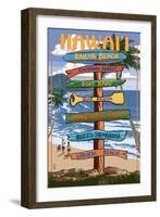 Kailua, Hawaii - Kailua Beach Sign Destination-Lantern Press-Framed Art Print