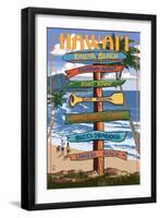 Kailua, Hawaii - Kailua Beach Sign Destination-Lantern Press-Framed Art Print