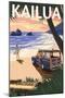 Kailua, Hawaii - Woody on Beach-Lantern Press-Mounted Art Print