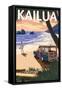 Kailua, Hawaii - Woody on Beach-Lantern Press-Framed Stretched Canvas