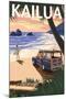 Kailua, Hawaii - Woody on Beach-Lantern Press-Mounted Art Print