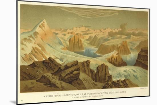 Kaiser Franz-Joseph'S-Fjord and Petermann's Peak, East Greenland-null-Mounted Giclee Print