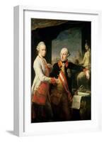 Kaiser Joseph II (1741-90), and the Grand Duke Leopold of Tuscany, 1769-Pompeo Batoni-Framed Giclee Print