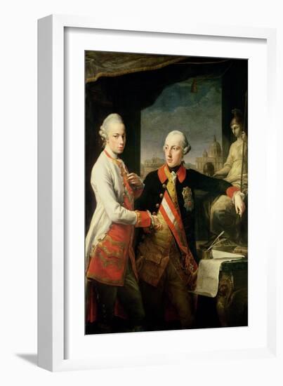 Kaiser Joseph II (1741-90), and the Grand Duke Leopold of Tuscany, 1769-Pompeo Batoni-Framed Giclee Print